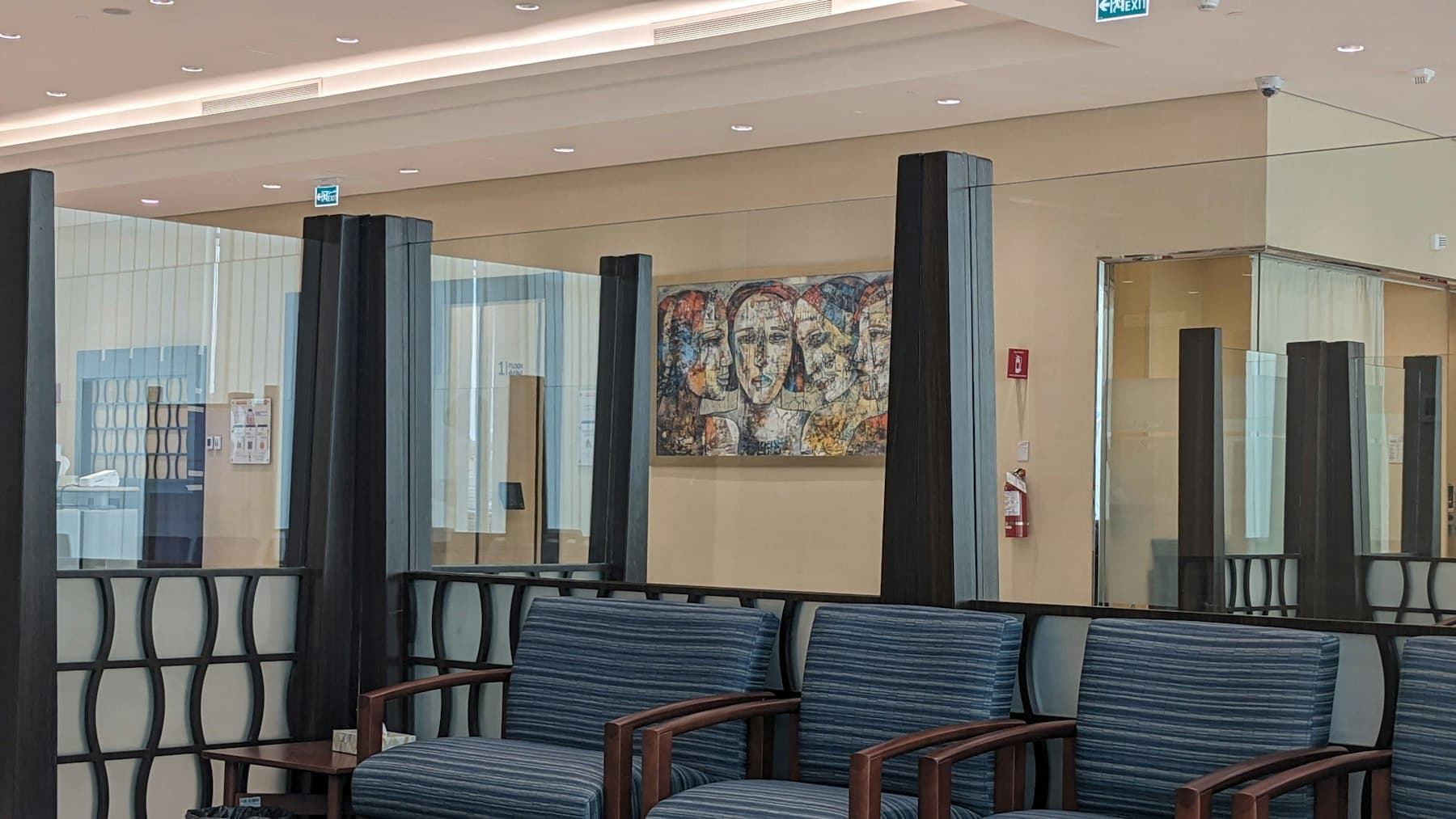 Modern, welcoming waiting room at the practice